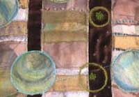 detail of brown velvet cushion