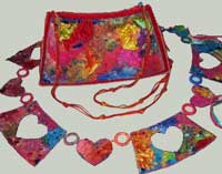 embroidered bag and belt