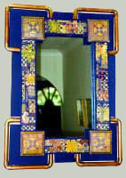 blue mirror with copper